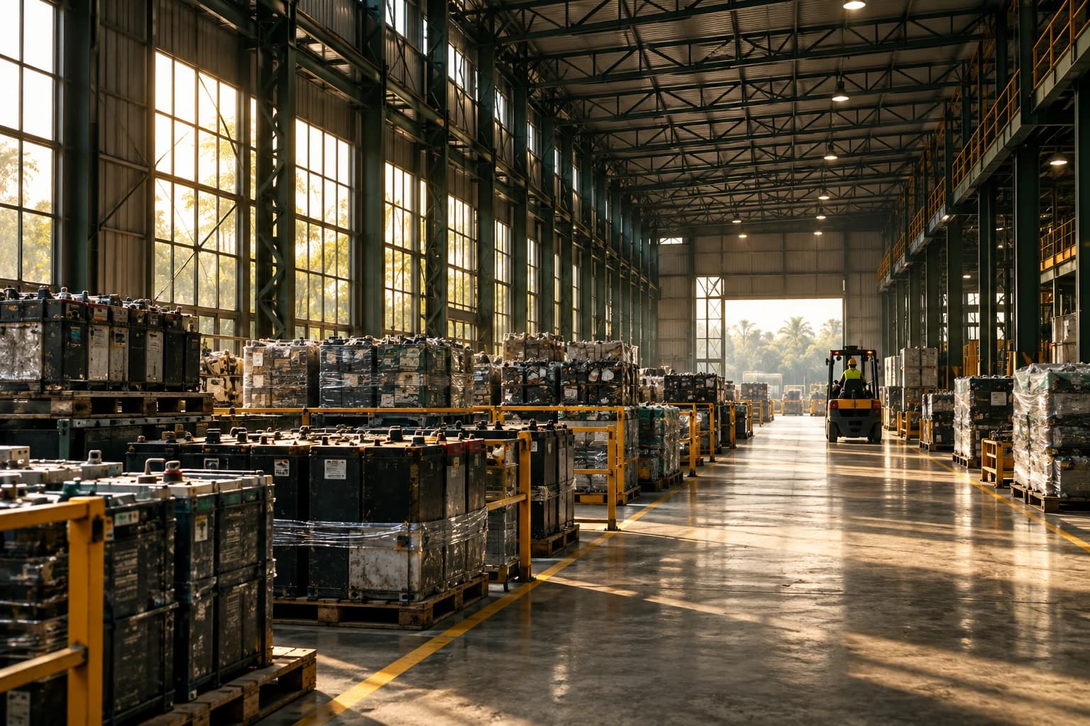 Illustrative view of a battery material receiving facility